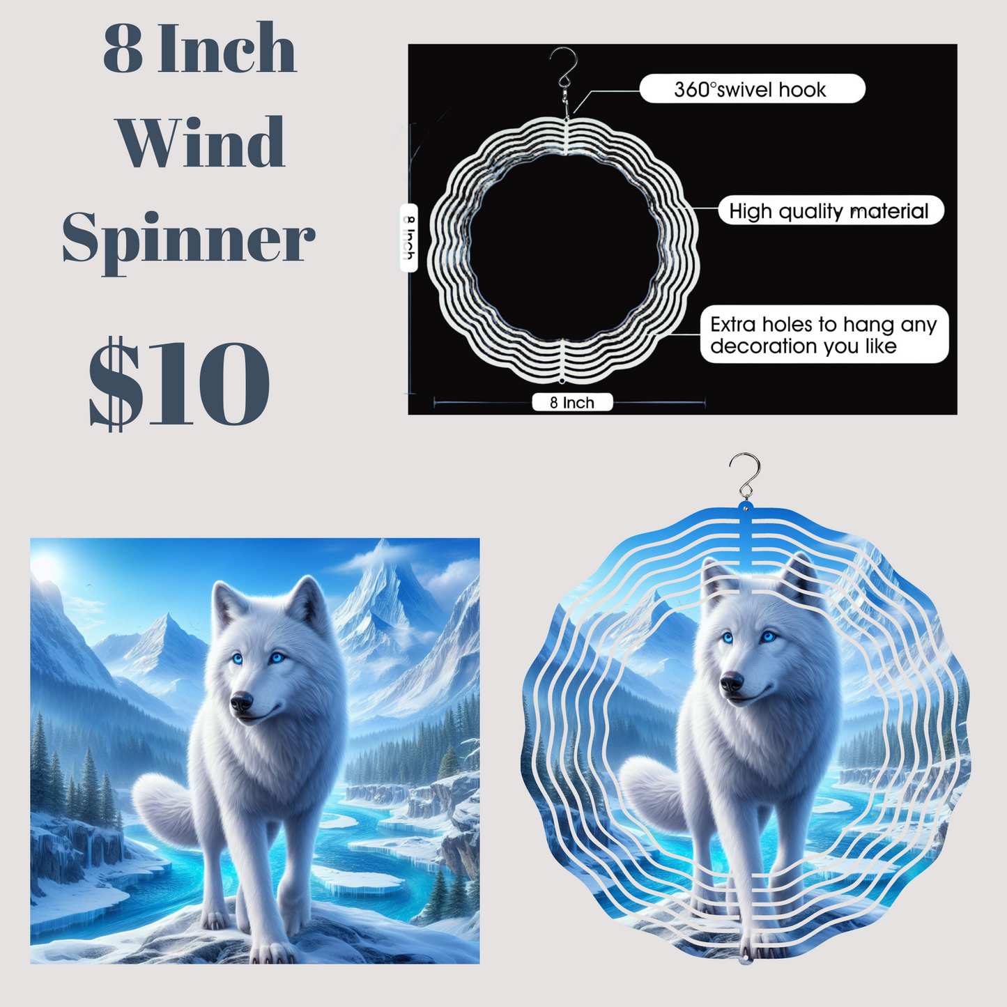 Arctic Majesty 3D Wind Spinner