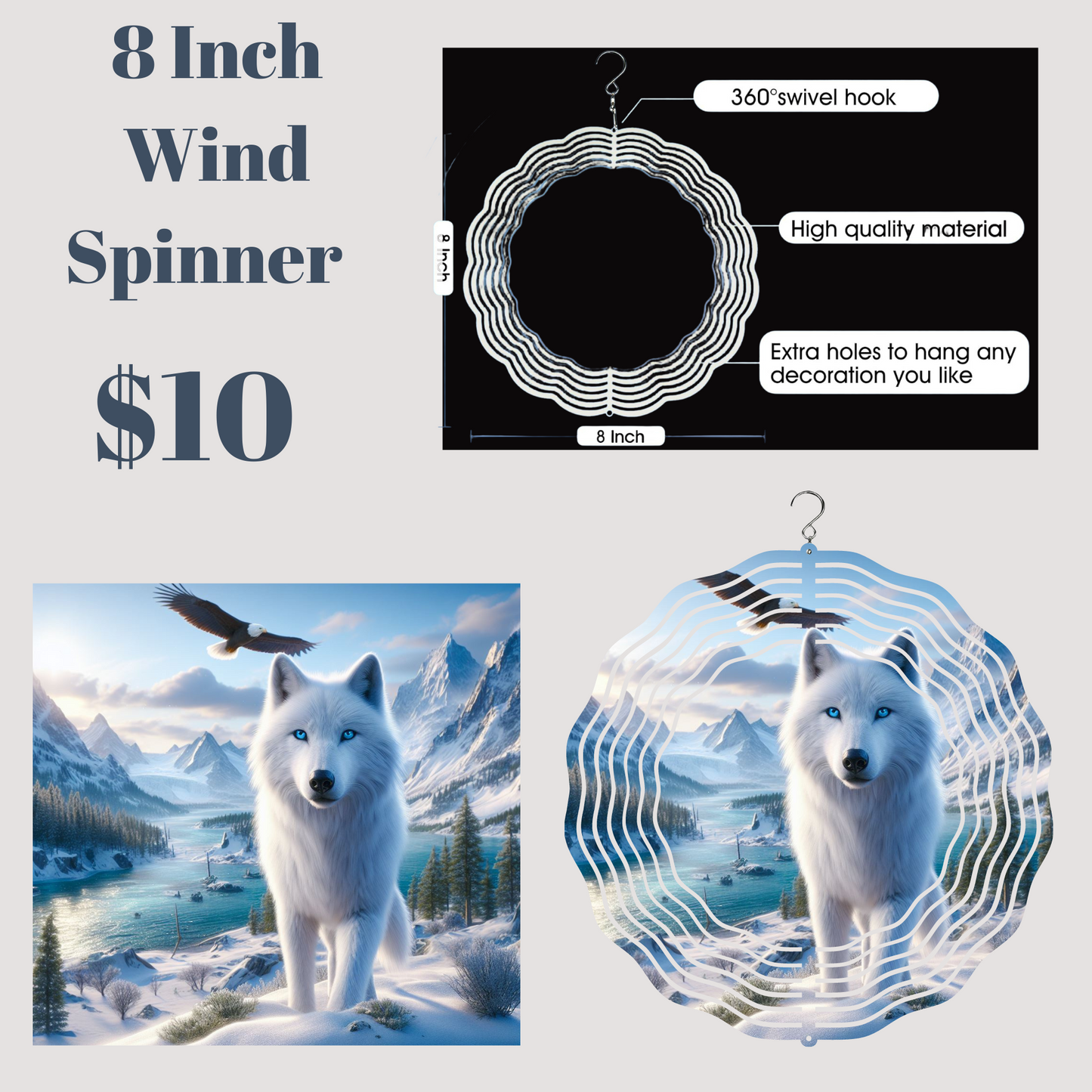 Arctic Majesty 3D Wind Spinner