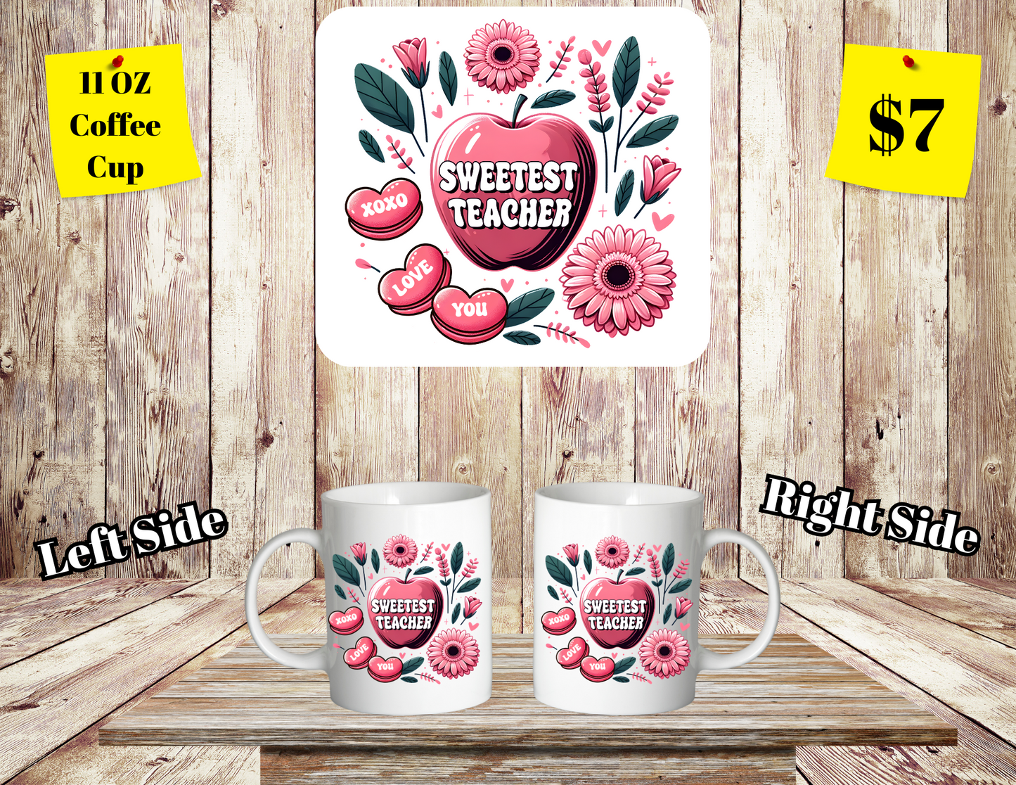 Cherished Educator Collection: 11 oz Teacher-Themed Coffee Mugs