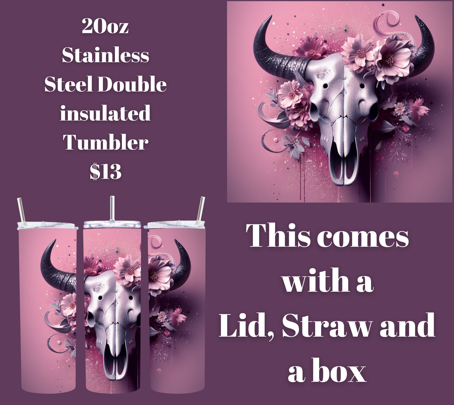 Mystic Bull Skull Oasis Tumbler