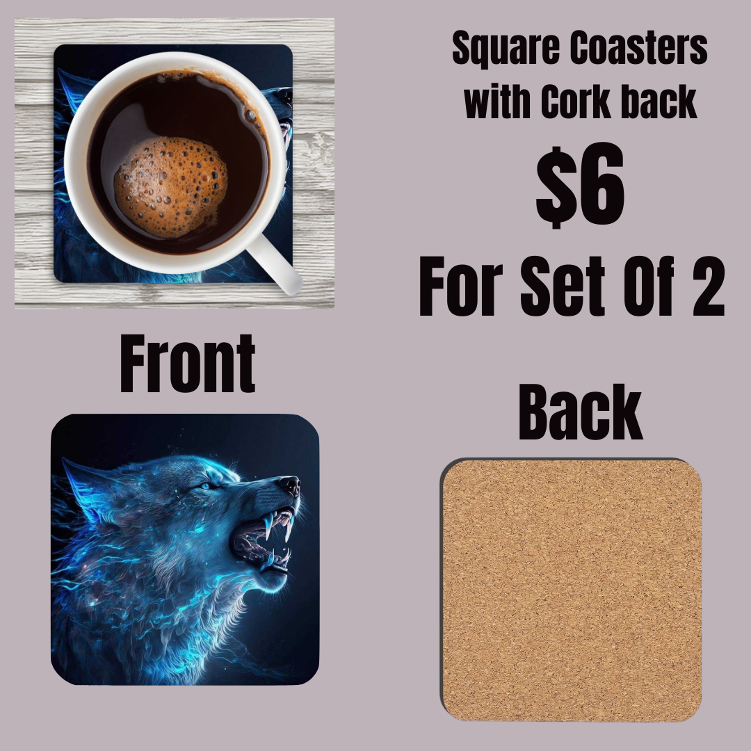 Lunar Howl Wolf Coasters