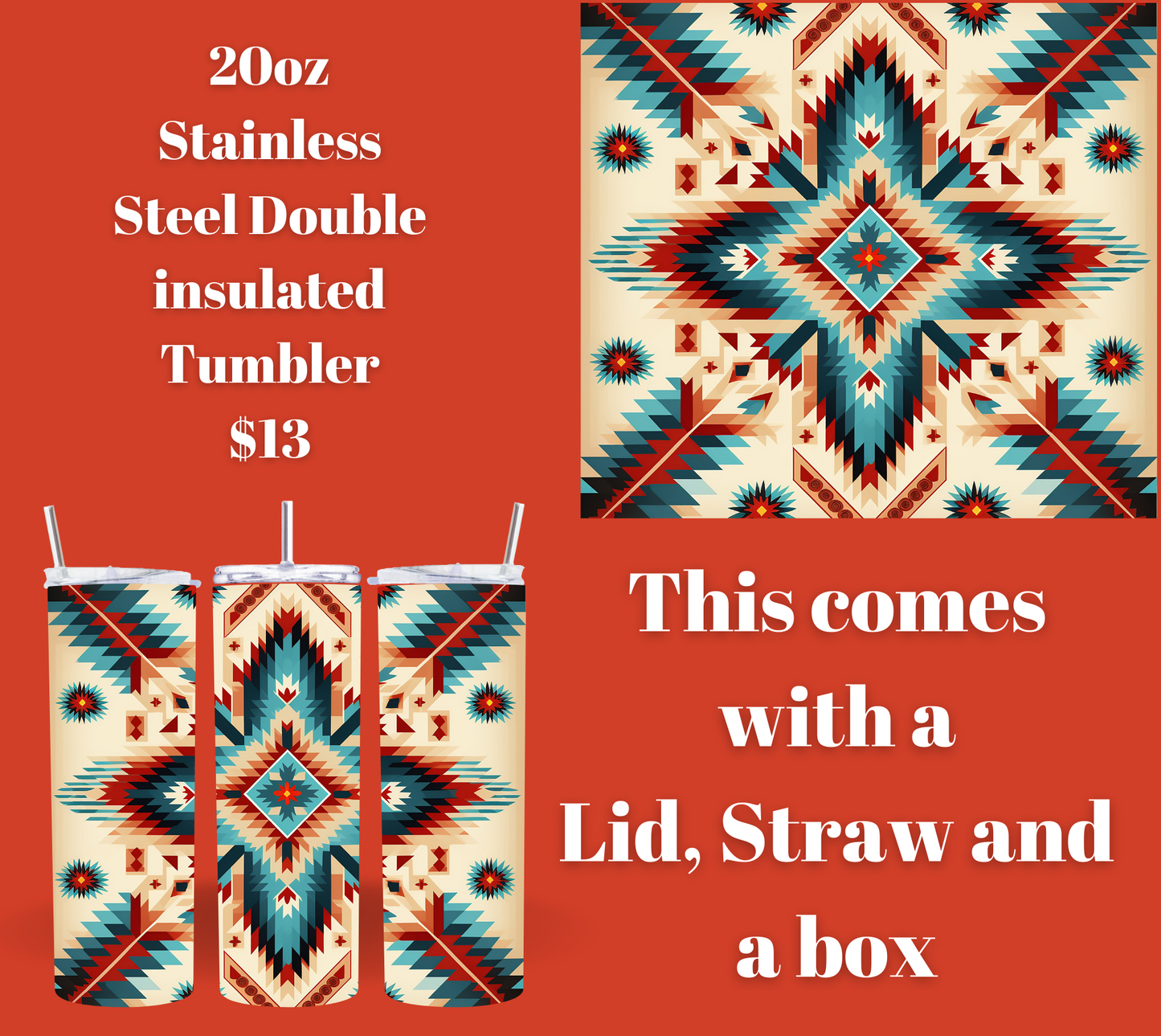 Aztec Odyssey Stainless Steel Tumbler