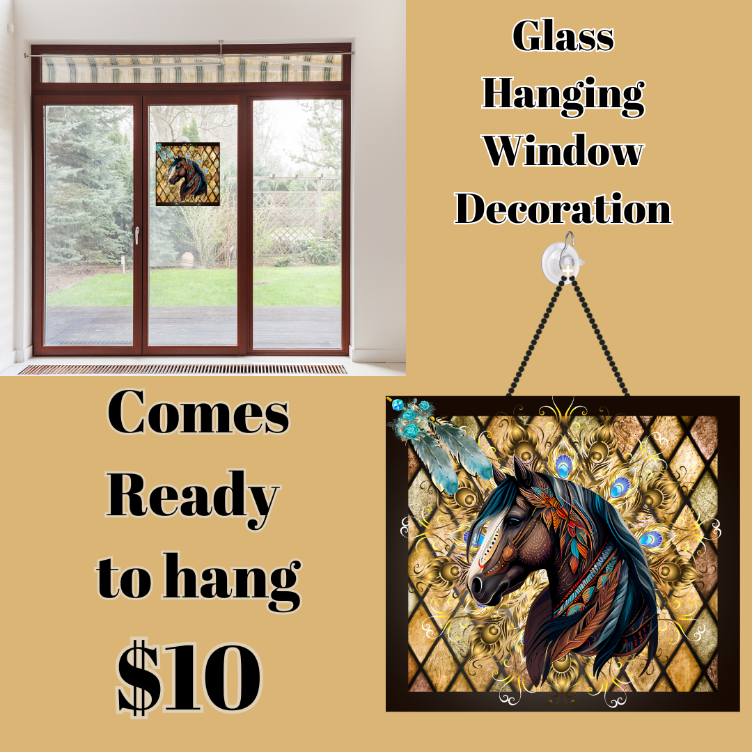 Stain glassed Horse Glass Window Decoration
