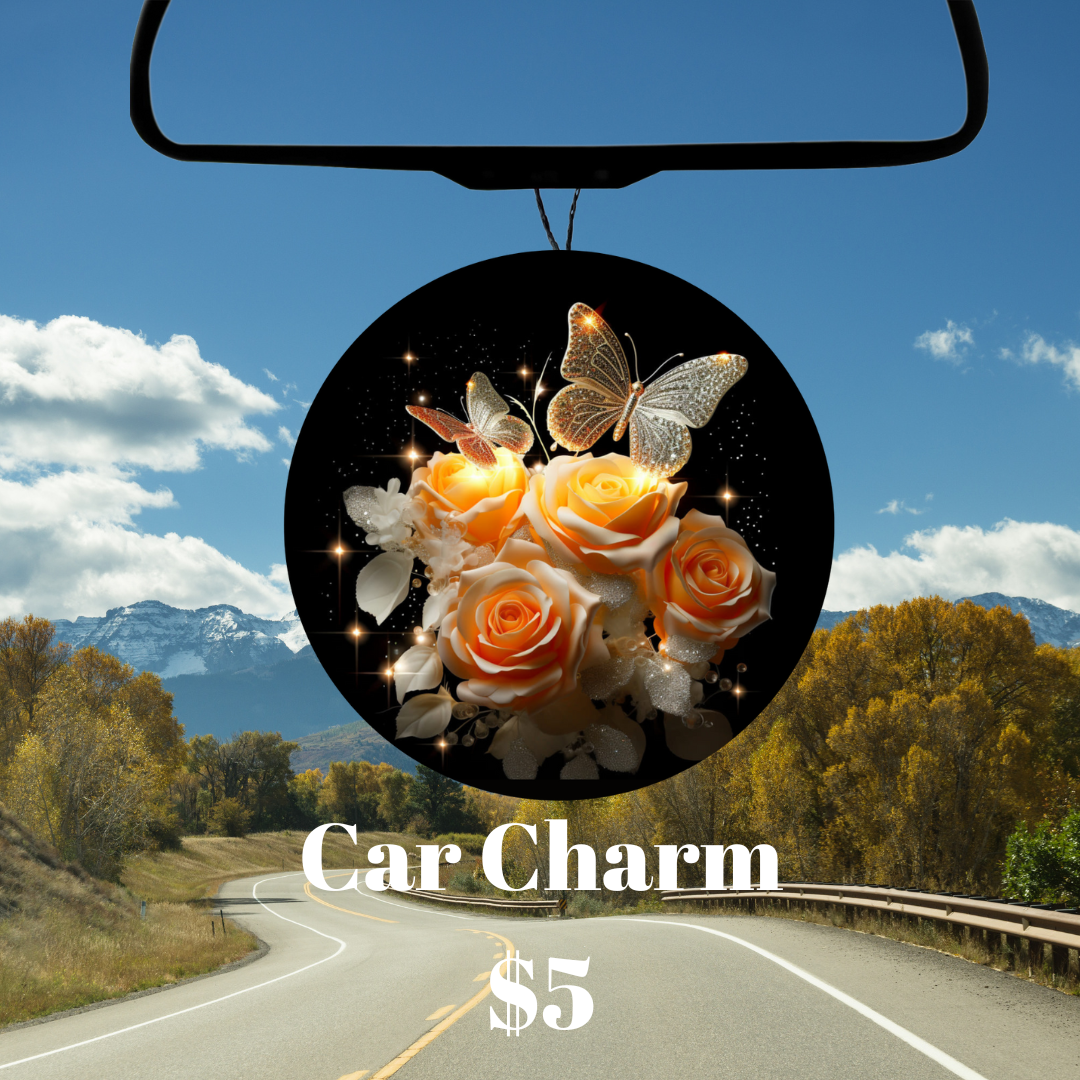 Butterflies and Roses Car Charms