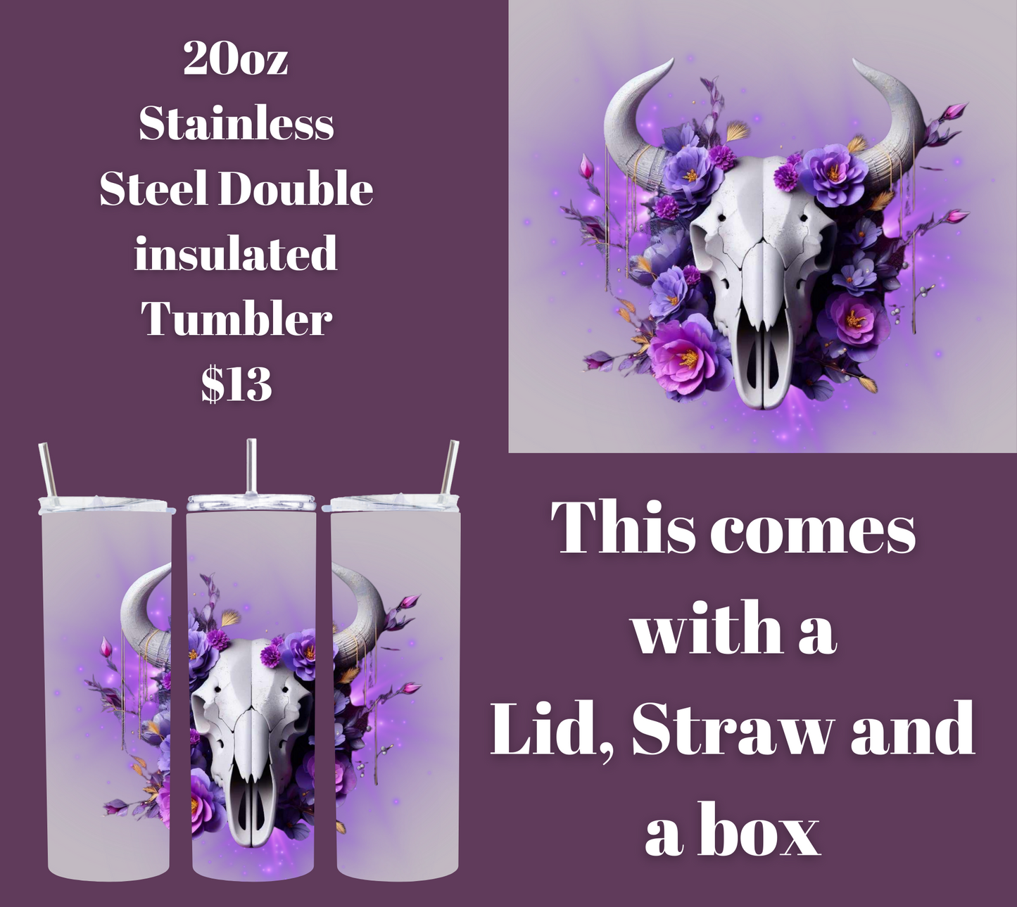 Mystic Bull Skull Oasis Tumbler
