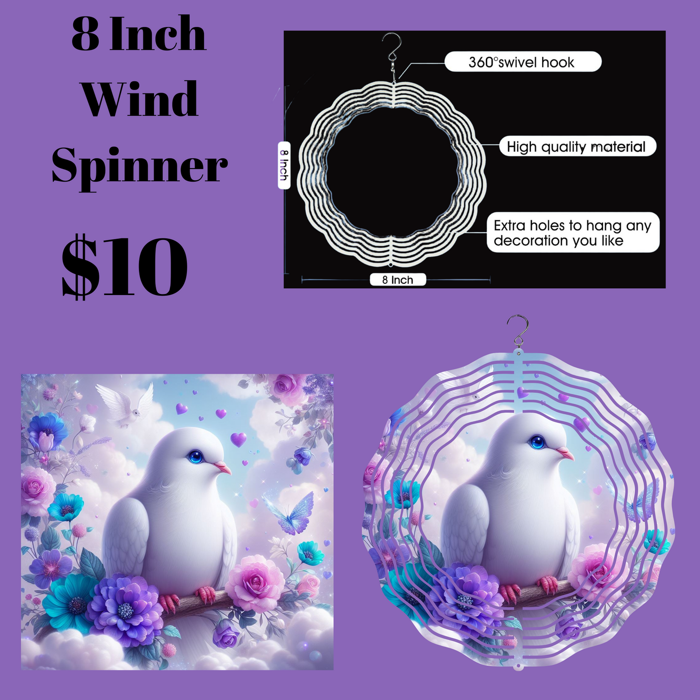 Serene Dove 3D Wind Spinner