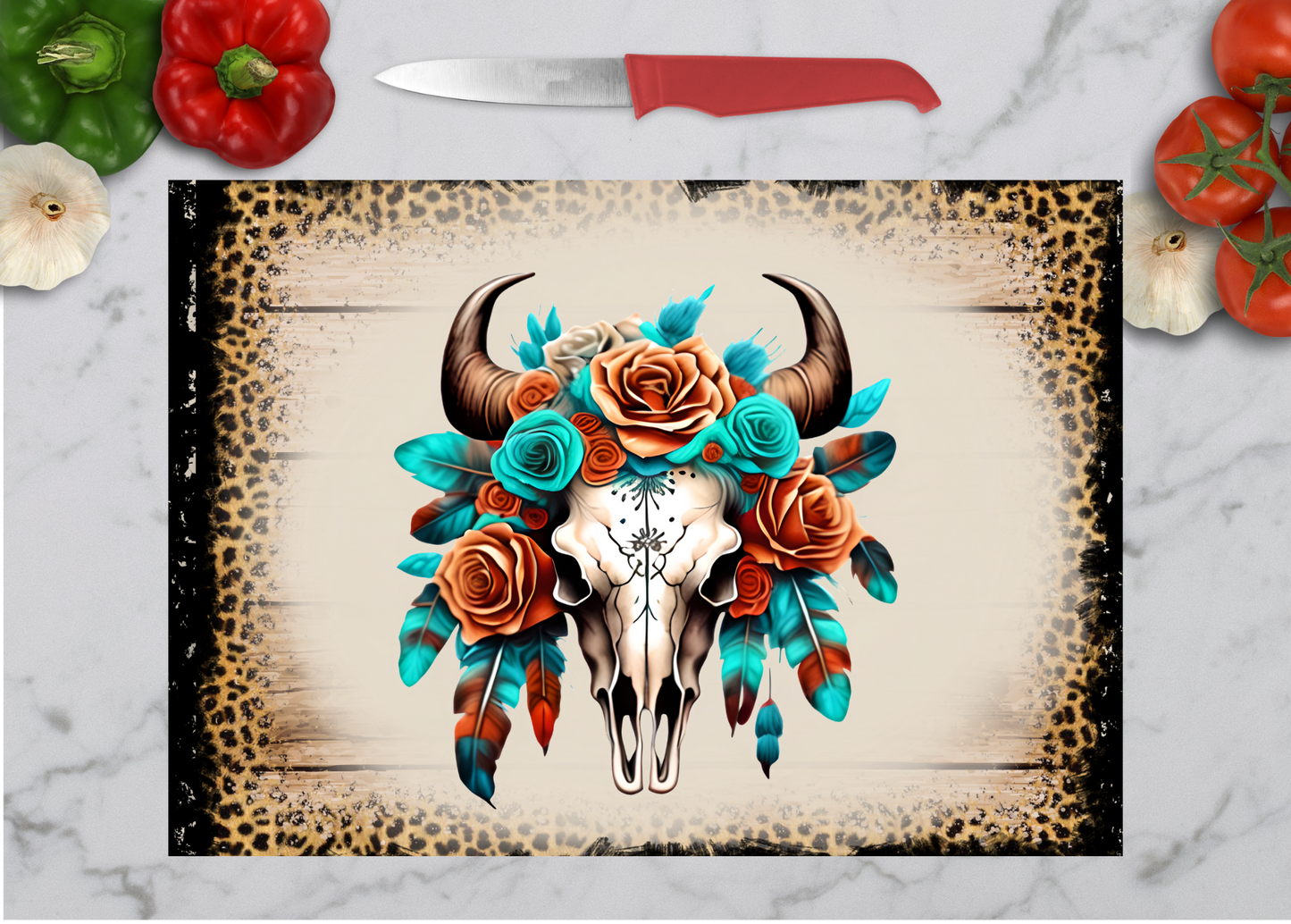 Southwest Serenity Glass Cutting Board
