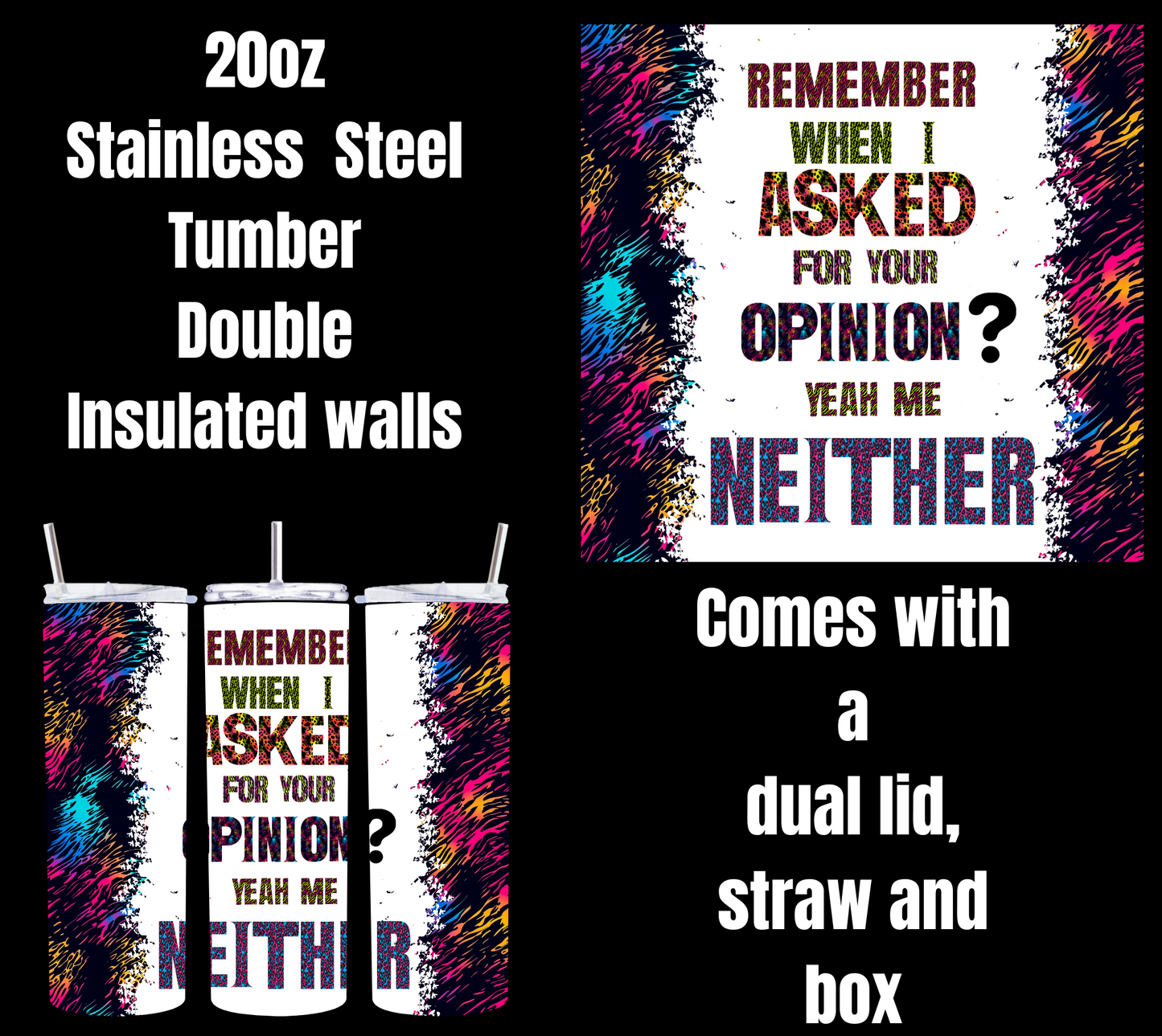 Cheeky Chic 20oz Insulated Splash Tumblers