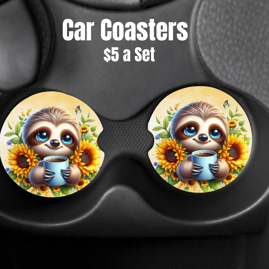Sloth Sanctuary Car Coaster Collection