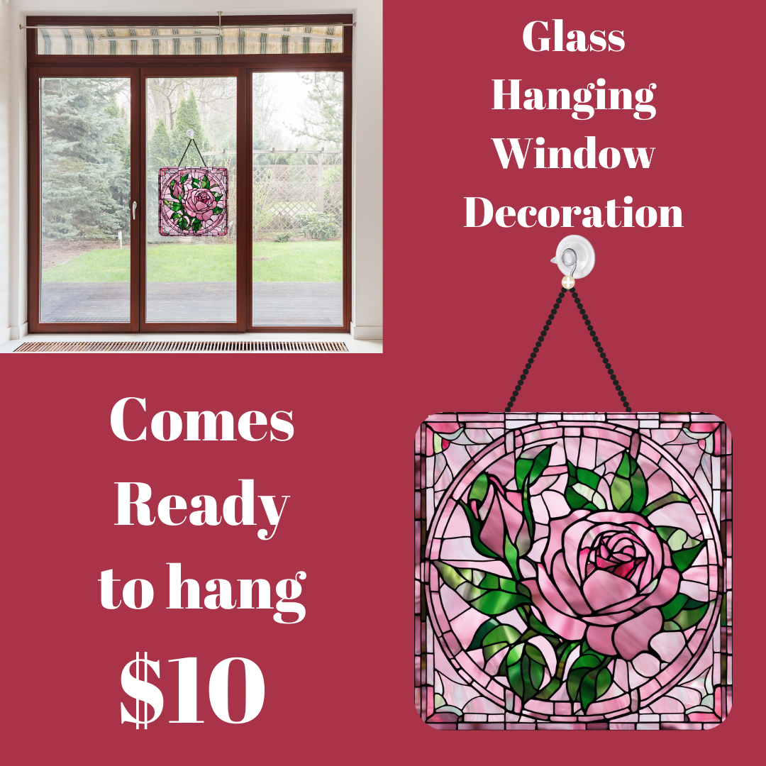 Blooming Rose Stained Glass Window Charm