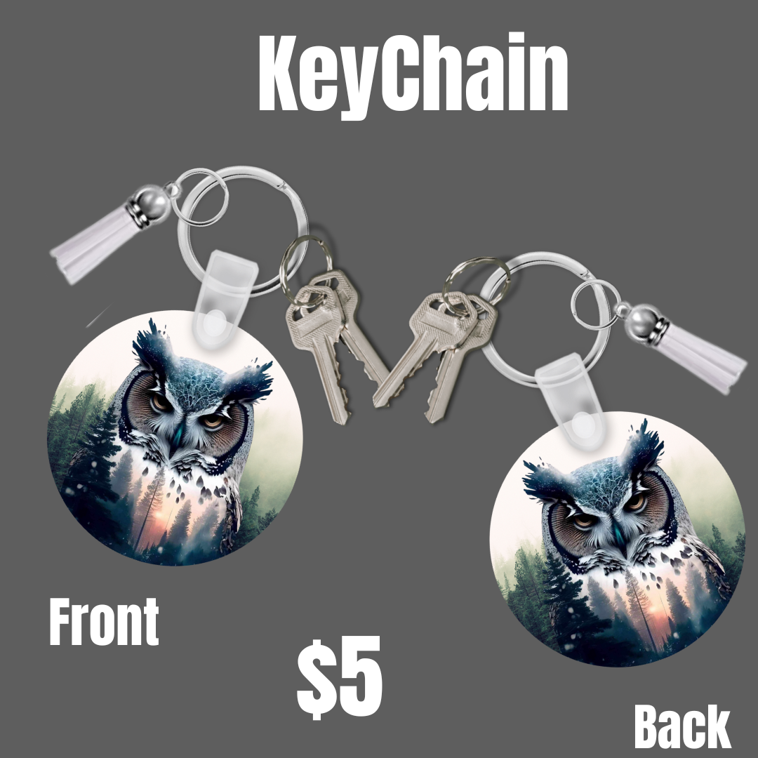 Owl Round Keychain