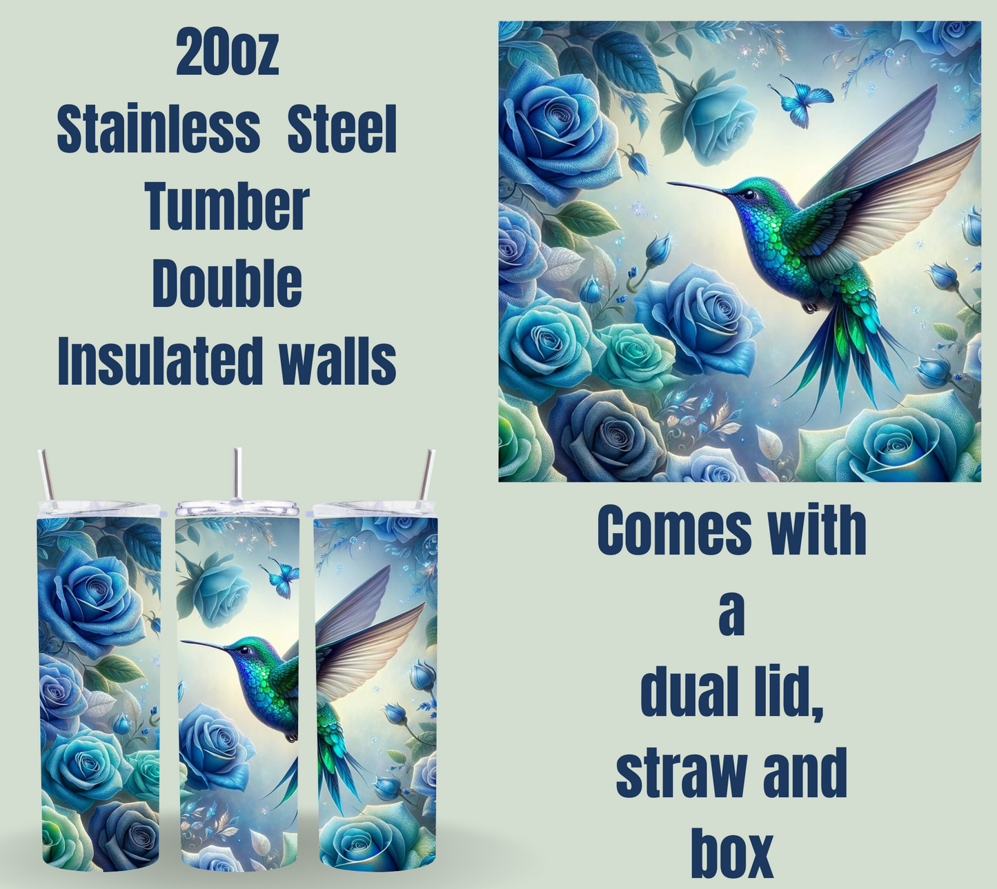 Enchanted Blossom Hummingbird Tumblers