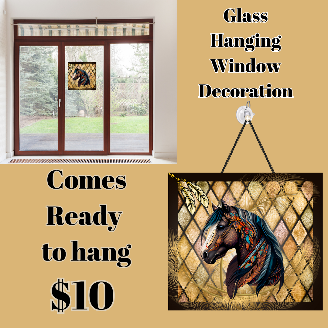 Stain glassed Horse Glass Window Decoration