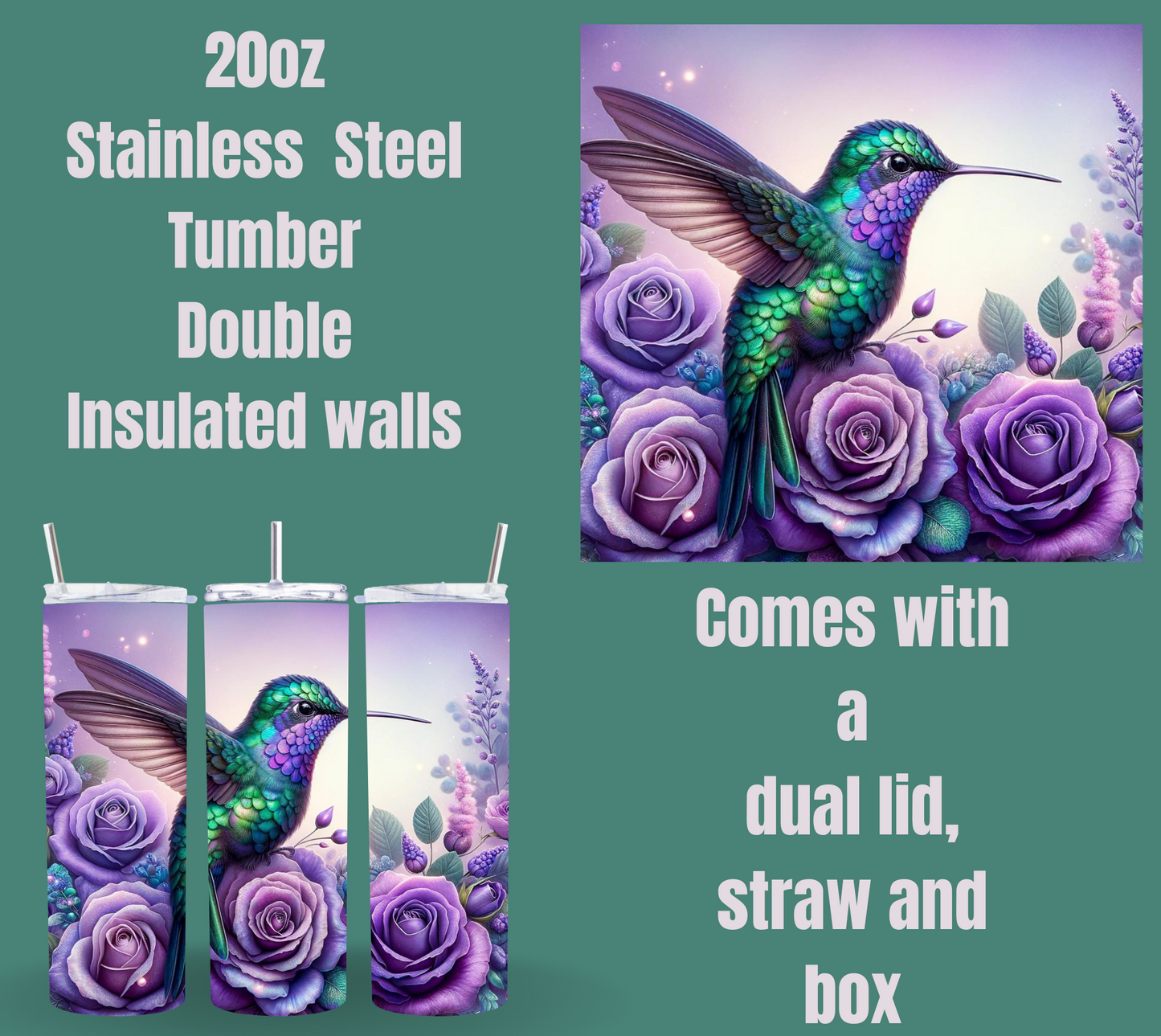 Enchanted Blossom Hummingbird Tumblers