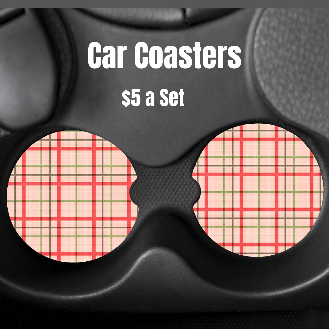 Plaid Panache Car Coasters