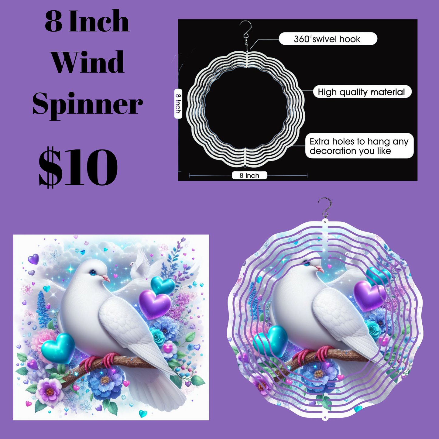 Serene Dove 3D Wind Spinner