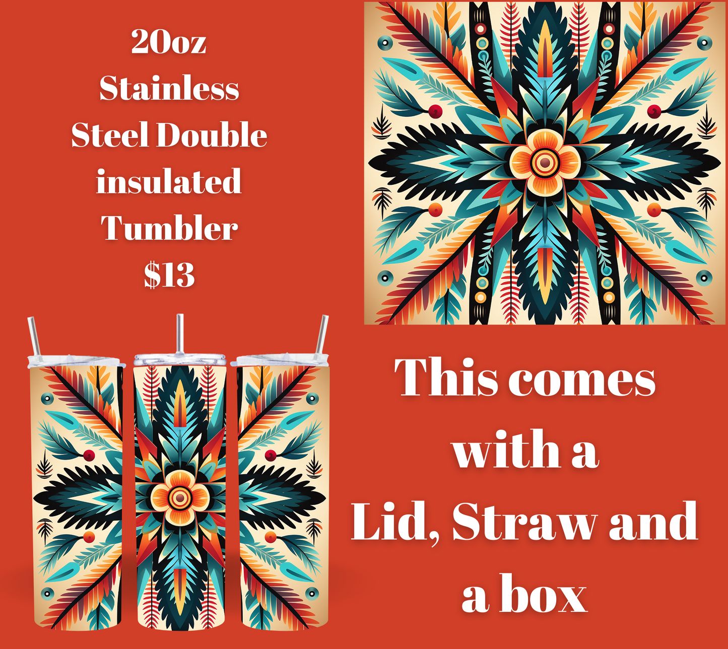 Aztec Odyssey Stainless Steel Tumbler