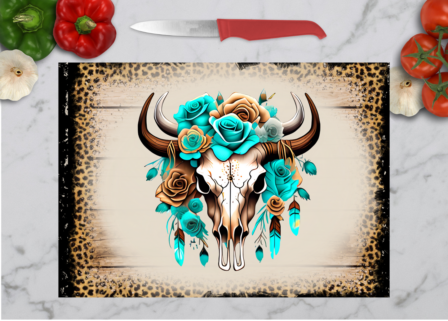 Southwest Serenity Glass Cutting Board