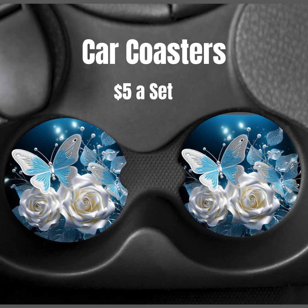 Butterflies and roses Car Coasters