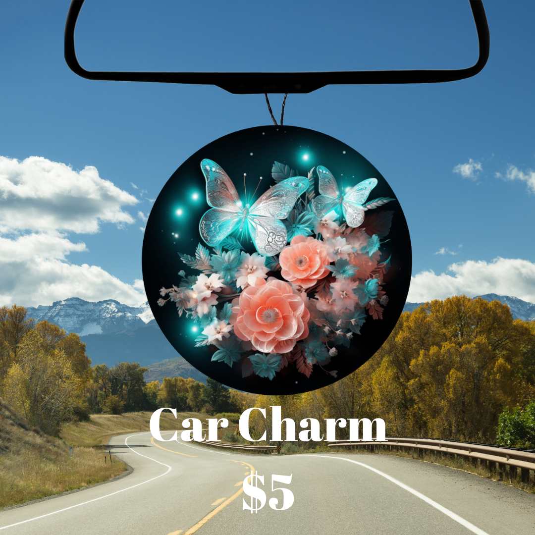 Butterflies and Roses Car Charms