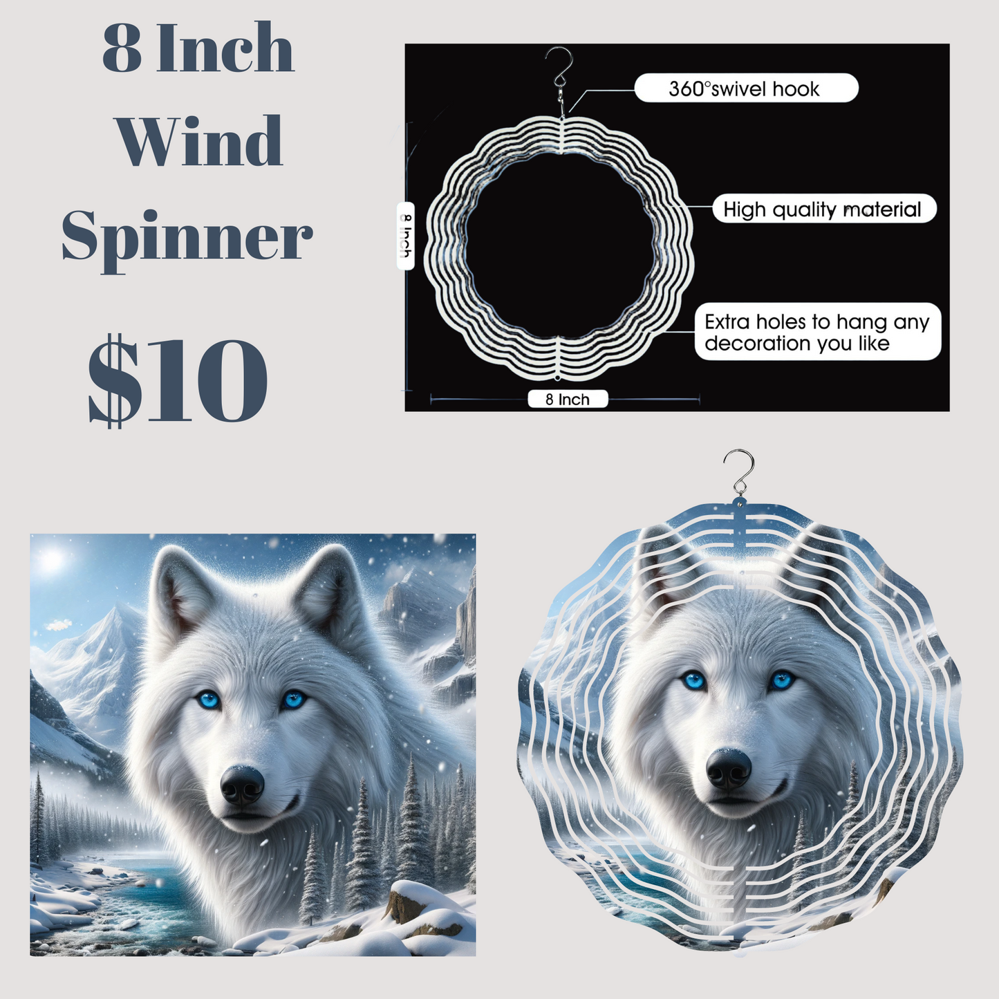 Arctic Majesty 3D Wind Spinner