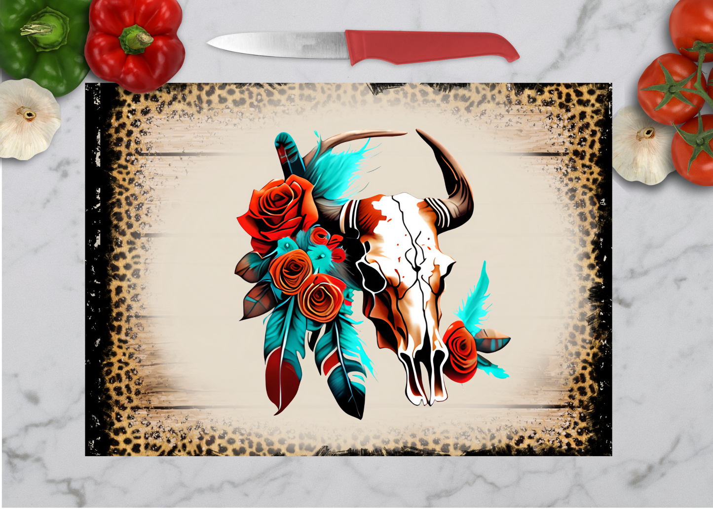 Southwest Serenity Glass Cutting Board