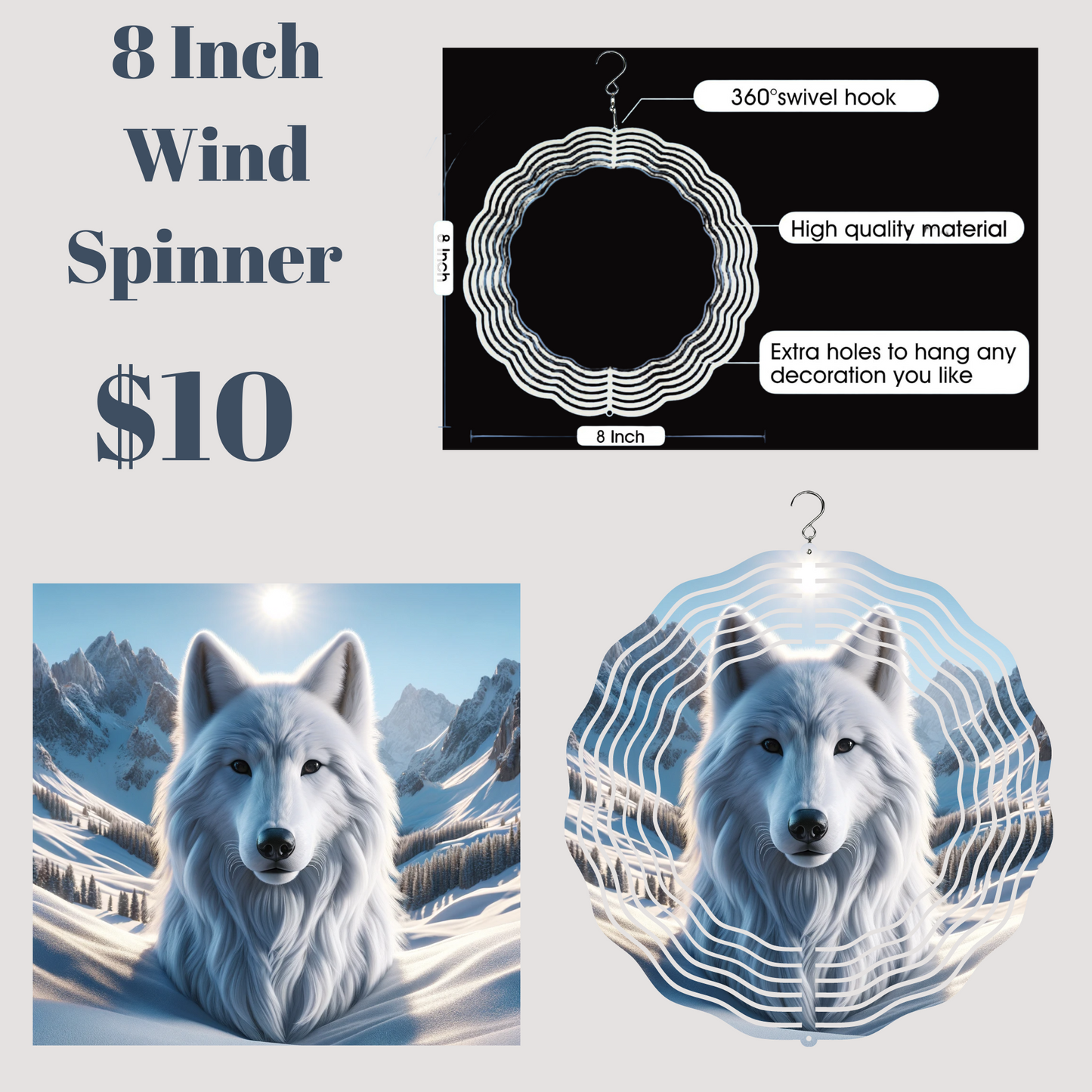 Arctic Majesty 3D Wind Spinner
