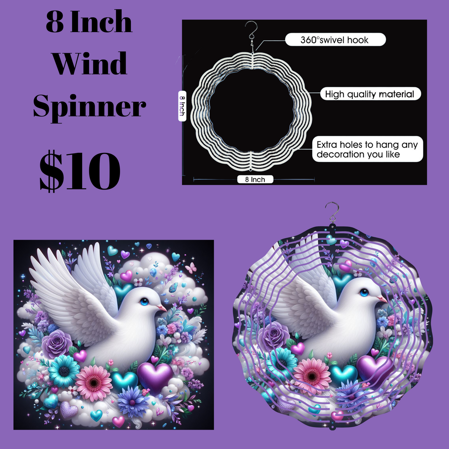 Serene Dove 3D Wind Spinner