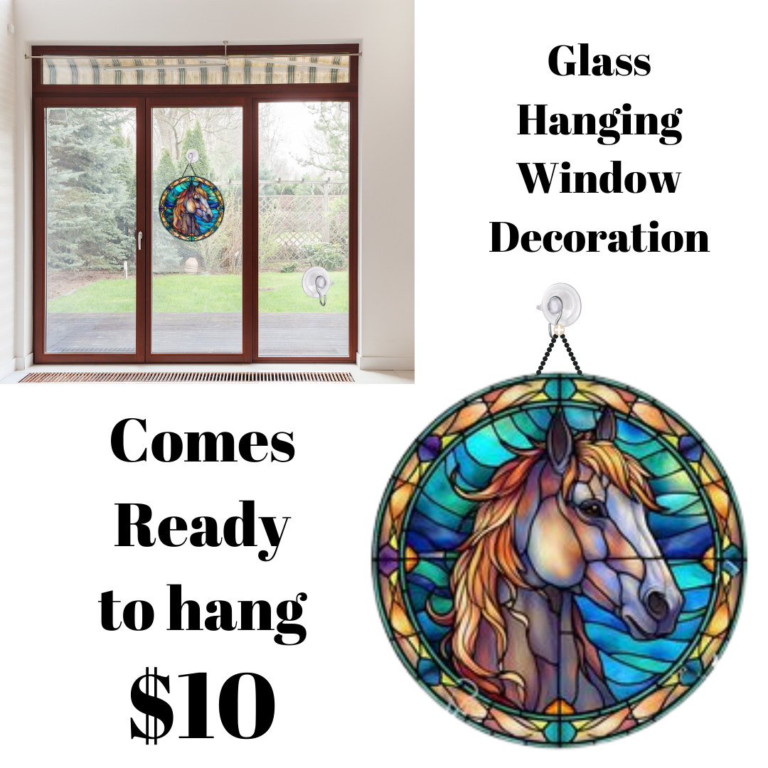 Equestrian Grace Stained Glass Window Display