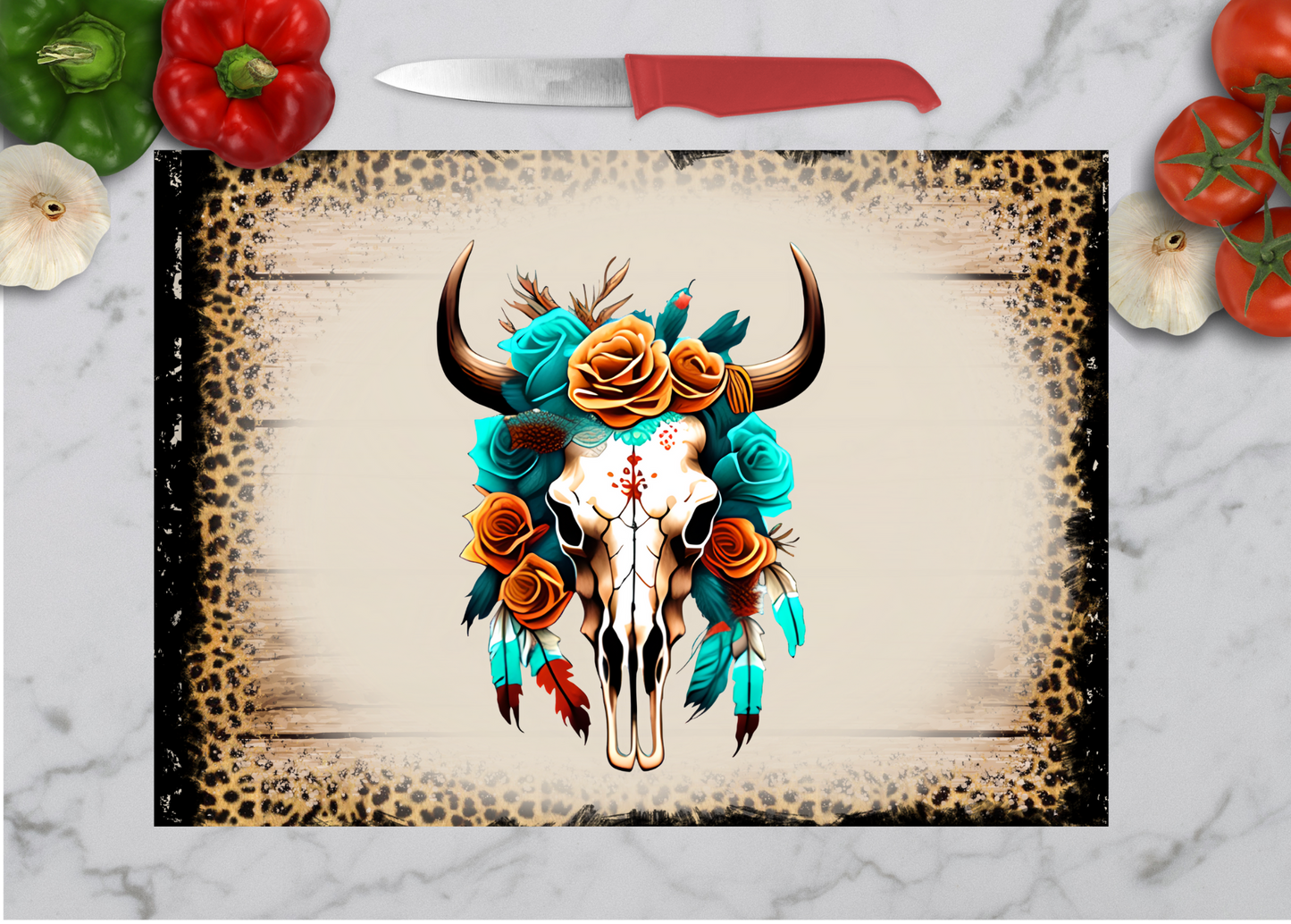 Southwest Serenity Glass Cutting Board