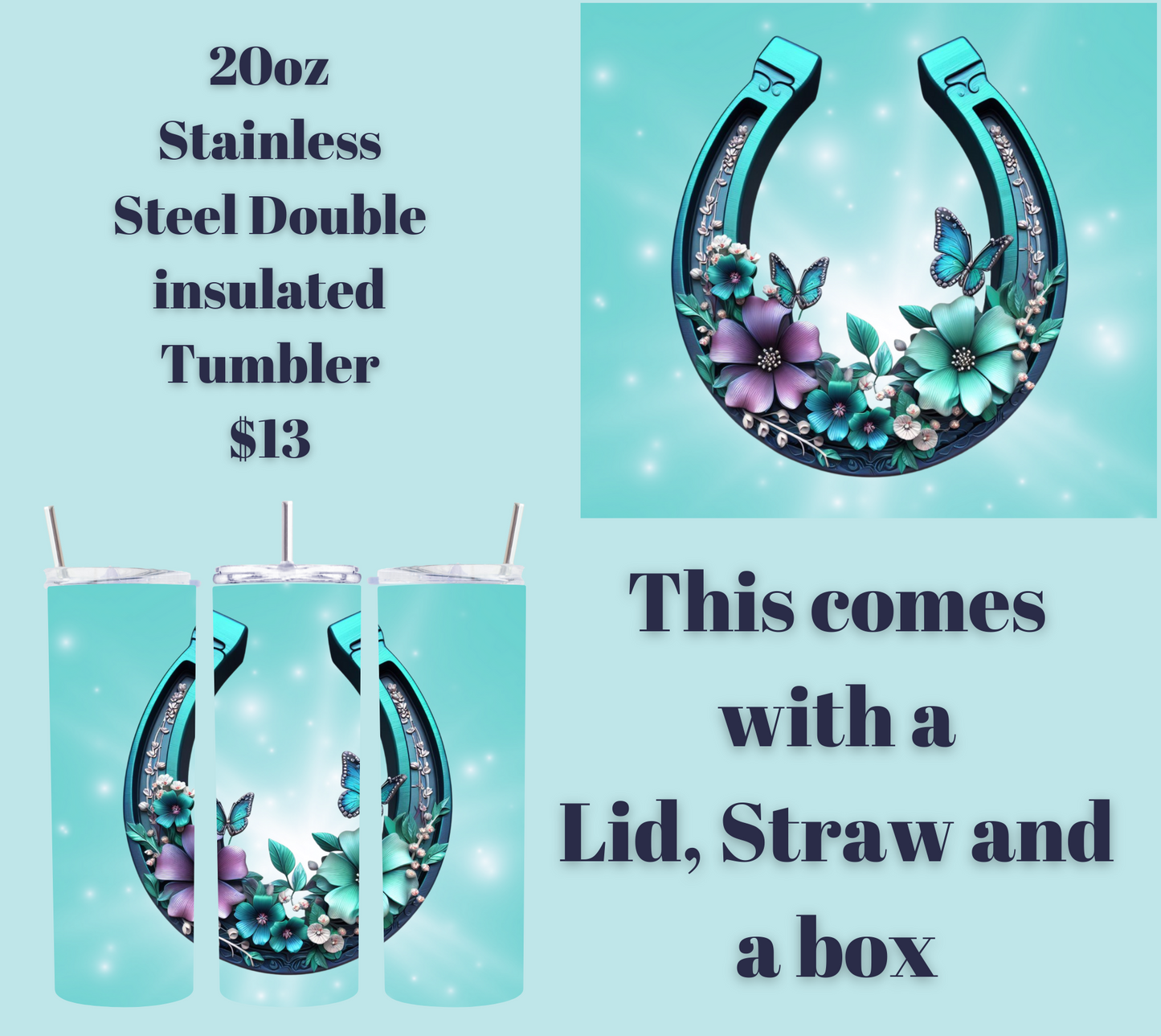 Butterfly Meadow Horseshoe Tumbler