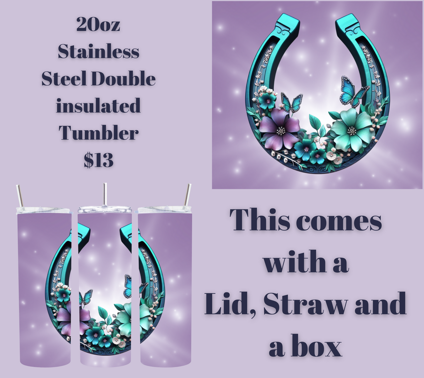 Butterfly Meadow Horseshoe Tumbler