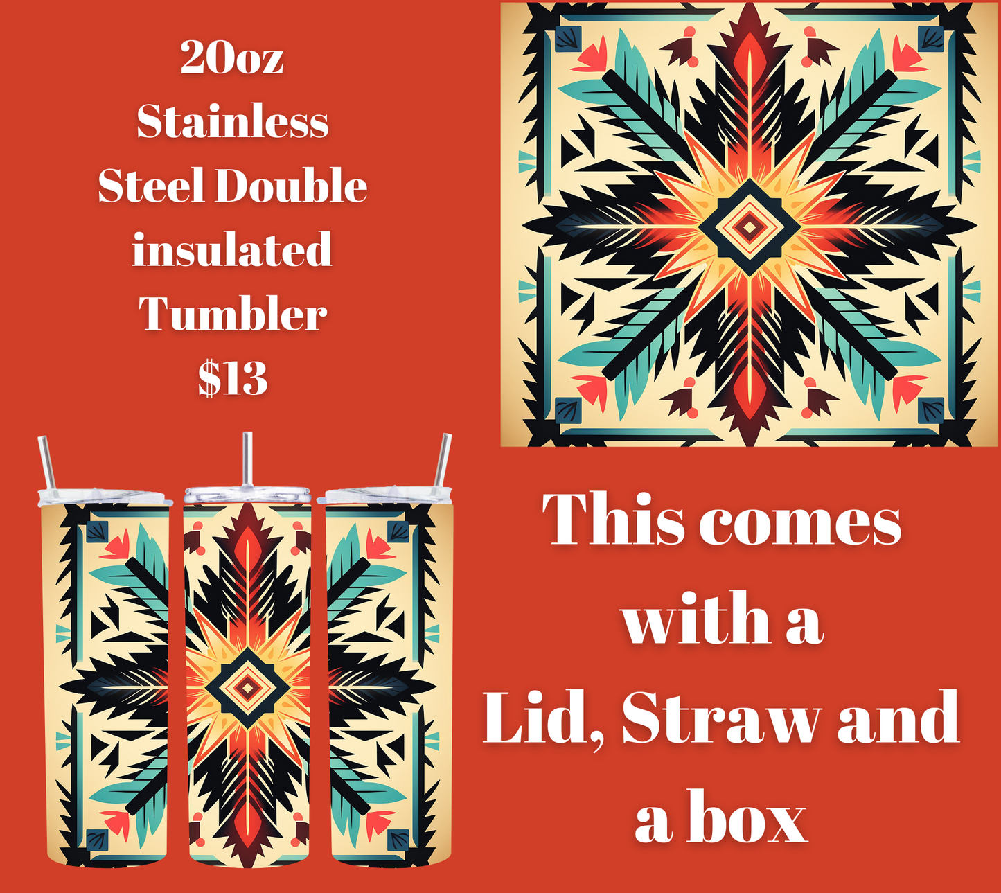 Aztec Odyssey Stainless Steel Tumbler