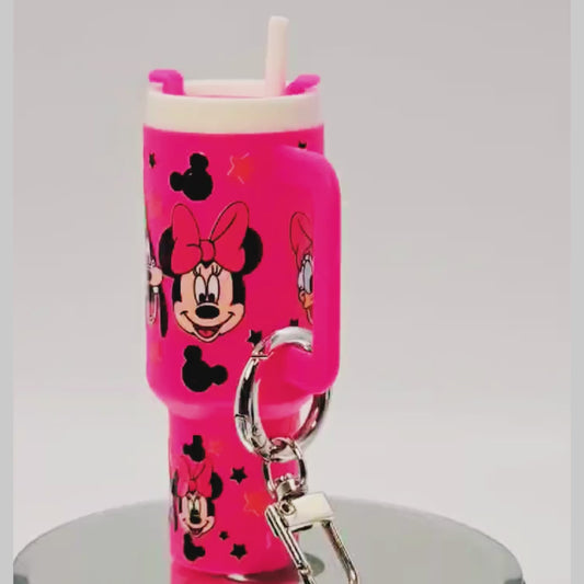 Pink Character Mini Tumbler Keychain with Chapstick Holder