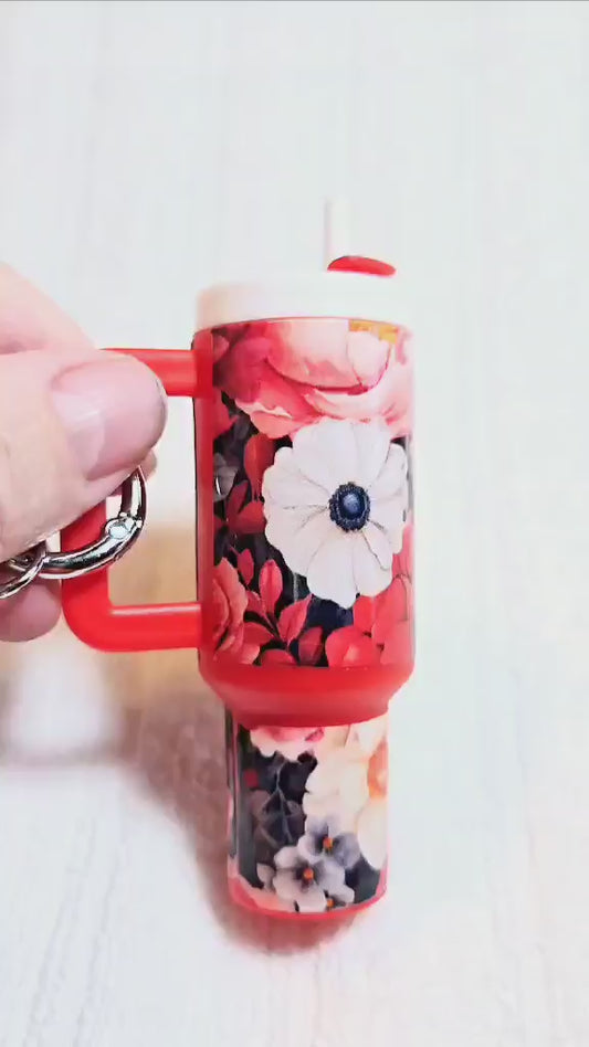 🌸 Blush Bloom Tumbler Keychain – Garden Party Edition