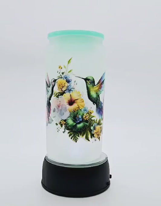 Garden Whispers Hummingbird Glass Tumbler
