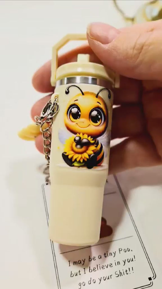 Buzzy Bee Chapstick Keychain Duo