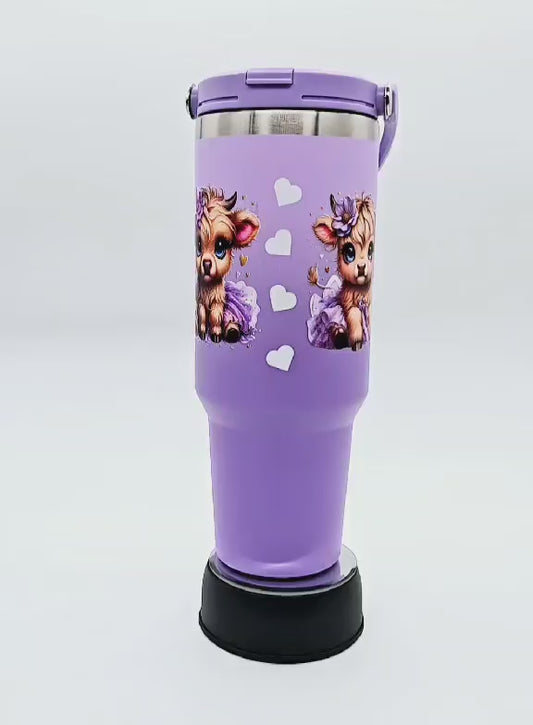 Lavender Moo-d Magic Tumbler โ 40oz Stainless Steel with Handle