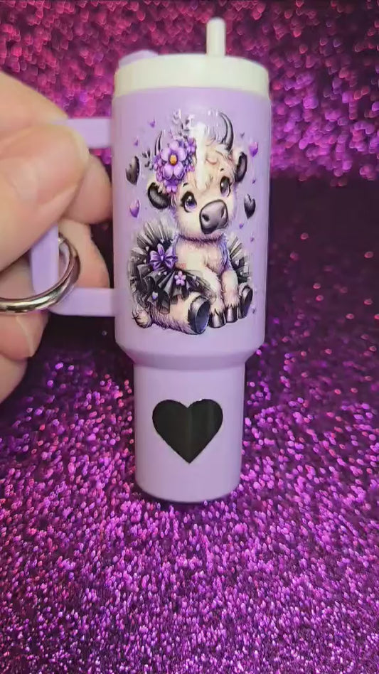 Lavender Whimsy Mini Tumbler Keychain