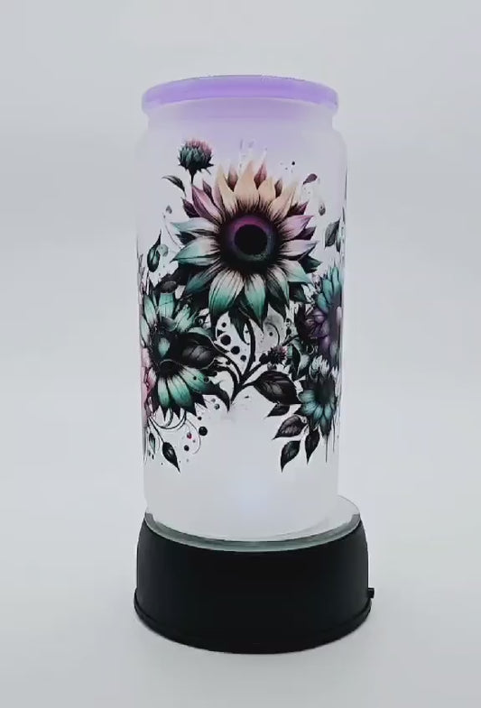 Mystic Bloom Sunflower Glass Tumbler
