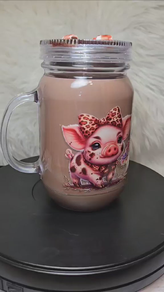 Charming Piglet Snowglobe Tumbler