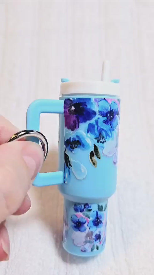 💙 Blue Breeze Tumbler Keychain – Forget-Me-Not Edition
