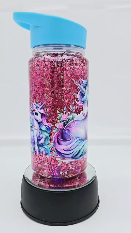 Enchanted Blossom Unicorn Snow Globe Tumbler