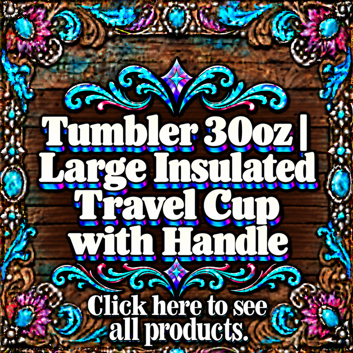 Tumbler 30oz | Large Insulated Travel Cup with Handle