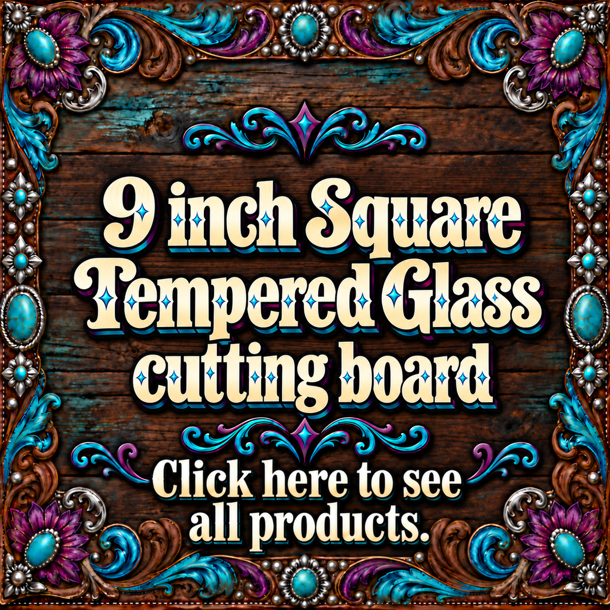9 inch Square Tempered Glass cutting board