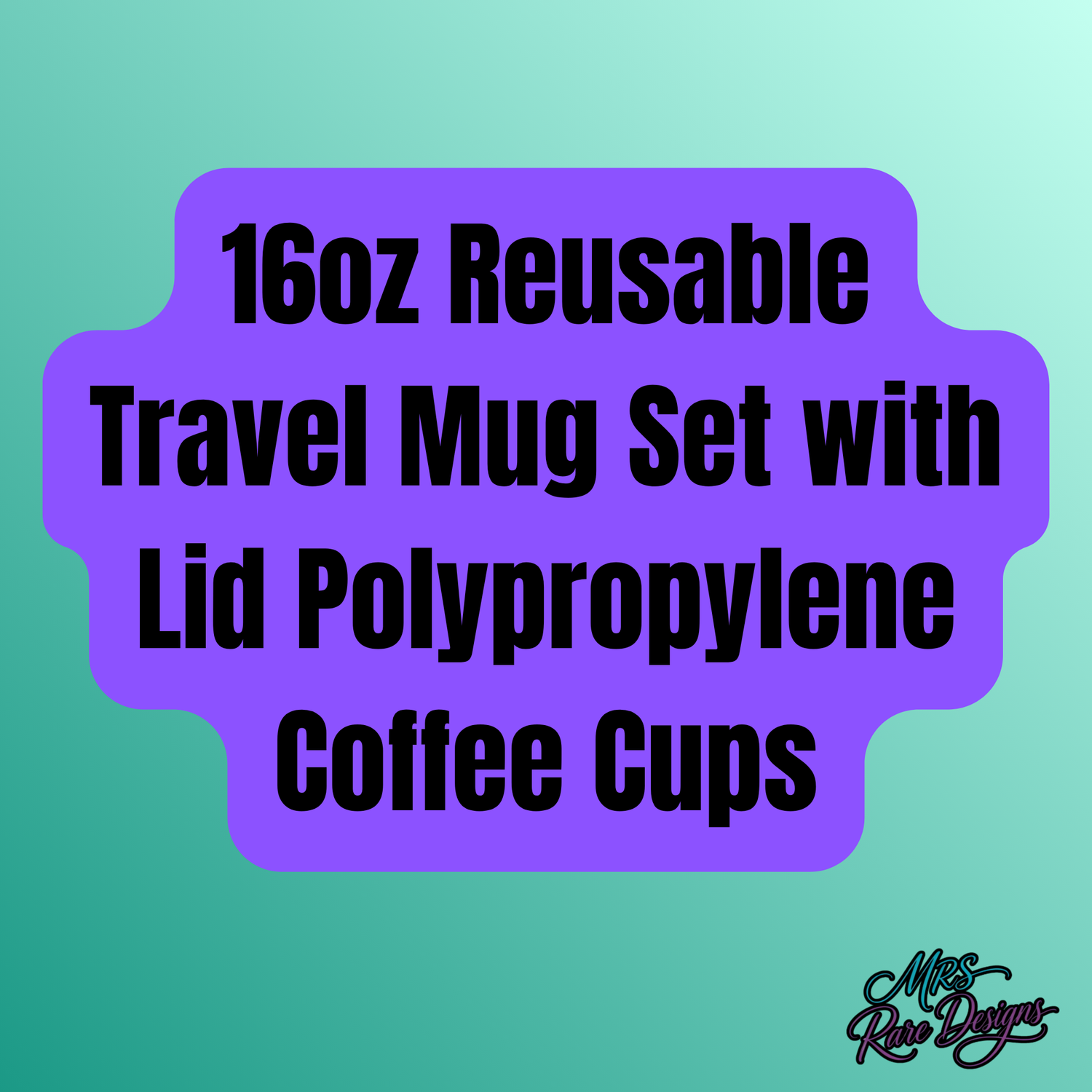 16oz Reusable Travel Mug Set with Lid Polypropylene Coffee Cups