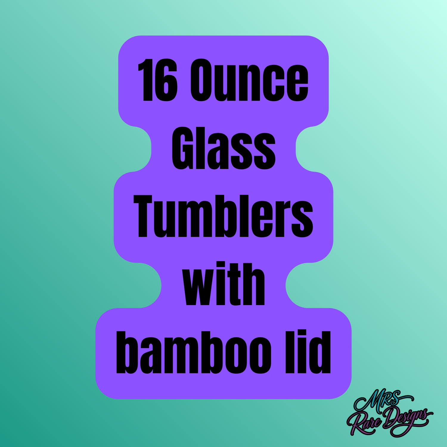 16 Ounce Glass Tumblers with bamboo lid