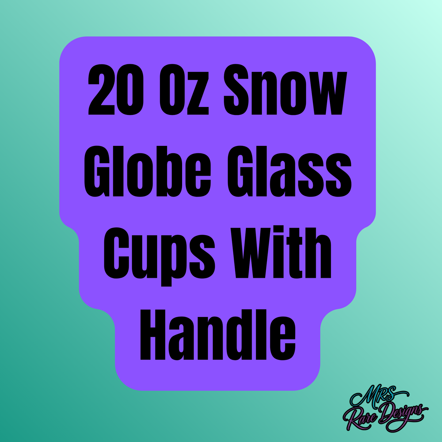 20 Oz Snow Globe Glass Cup With Handle