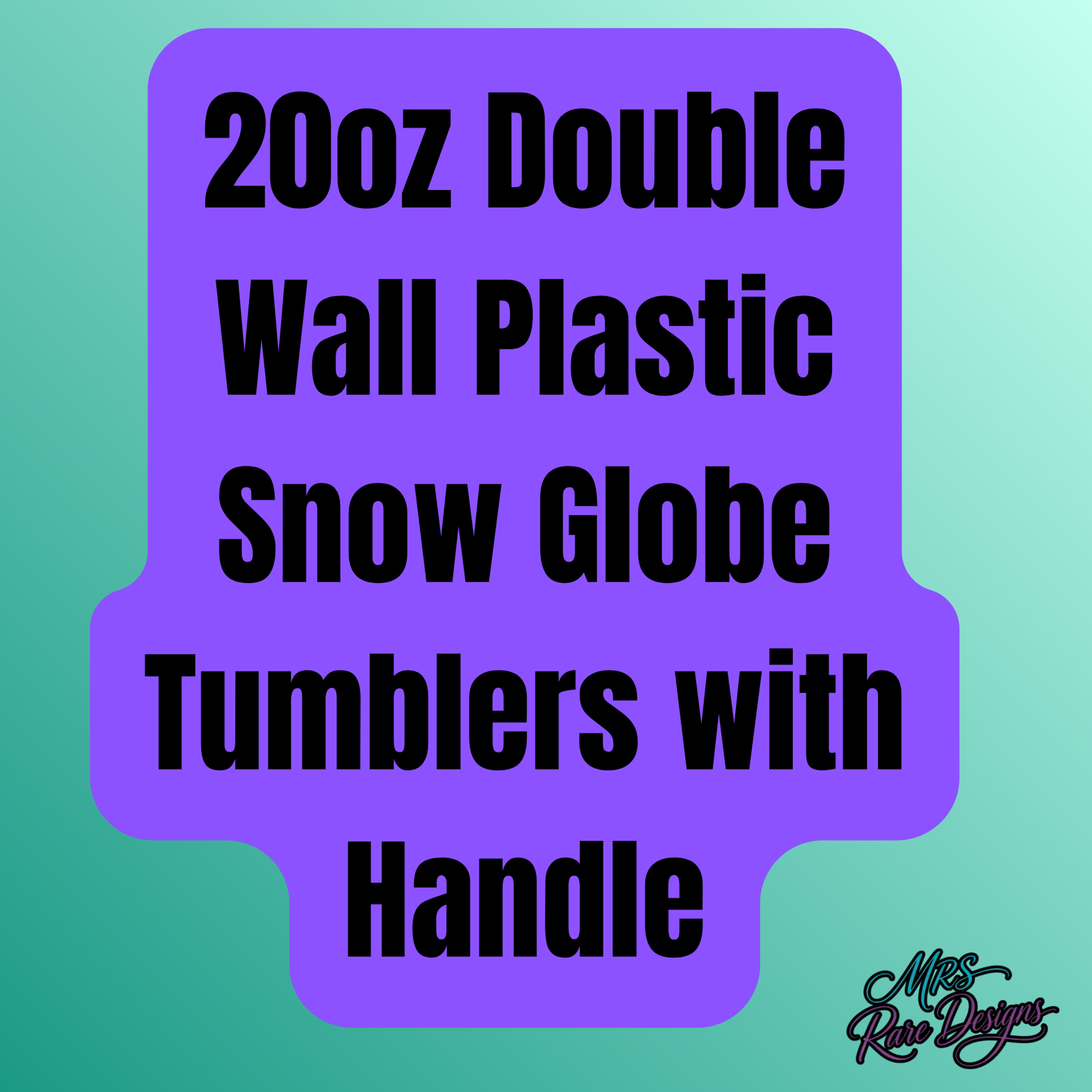 20oz Double Wall Plastic Snow Globe Tumblers with Handle