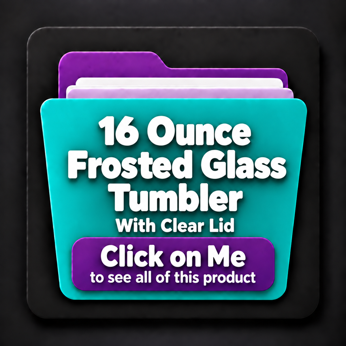 16 ounce Frosted Glass Tumbler with Clear lid